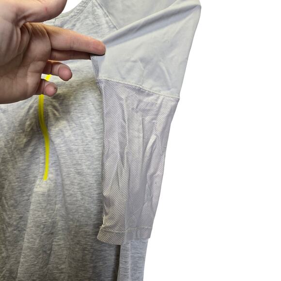 Lululemon Spin City 3/4 Sleeve Top Womens XXS Very Soft Gray Yellow - Picture 5 of 7